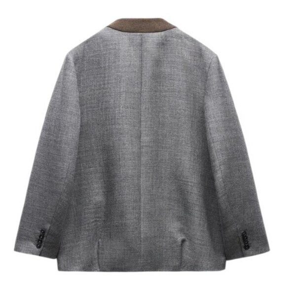 Zara Collection grey tailored oversized wool blazer size M - Picture 4 of 11